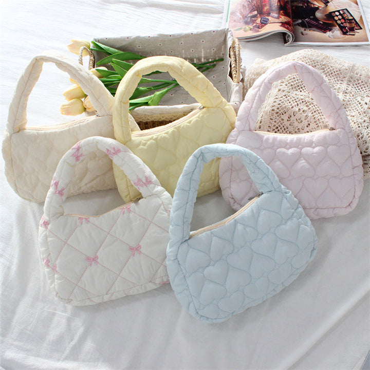 Quilted Heart Mini Tote Bag