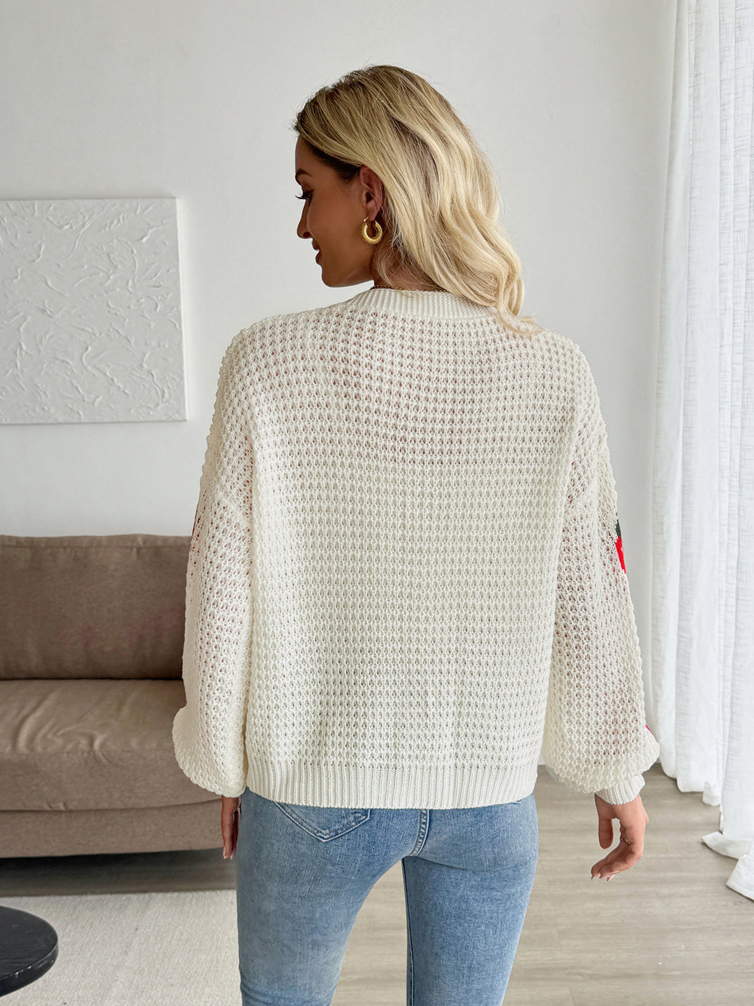 Strawberry Open Knit Cardigan