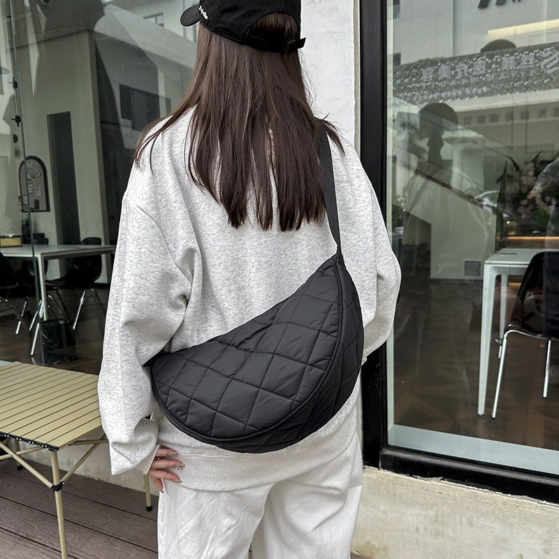 Quilted Crescent Shoulder Bag