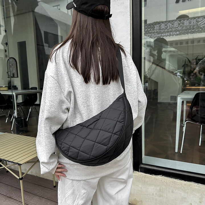 Quilted Crescent Shoulder Bag