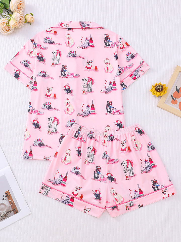 Party Animal Pattern Pajama Set