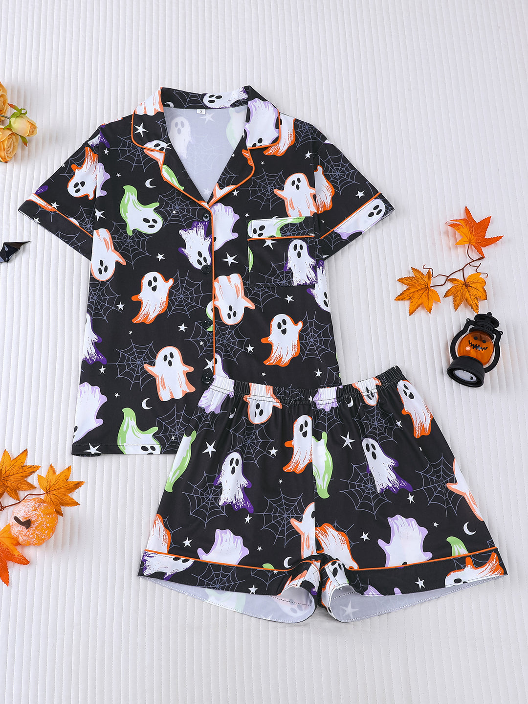 Neon Ghosts Halloween Pajama Set