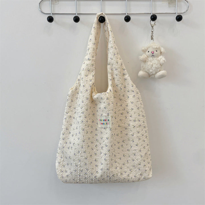 Textured Floral Tote Bag