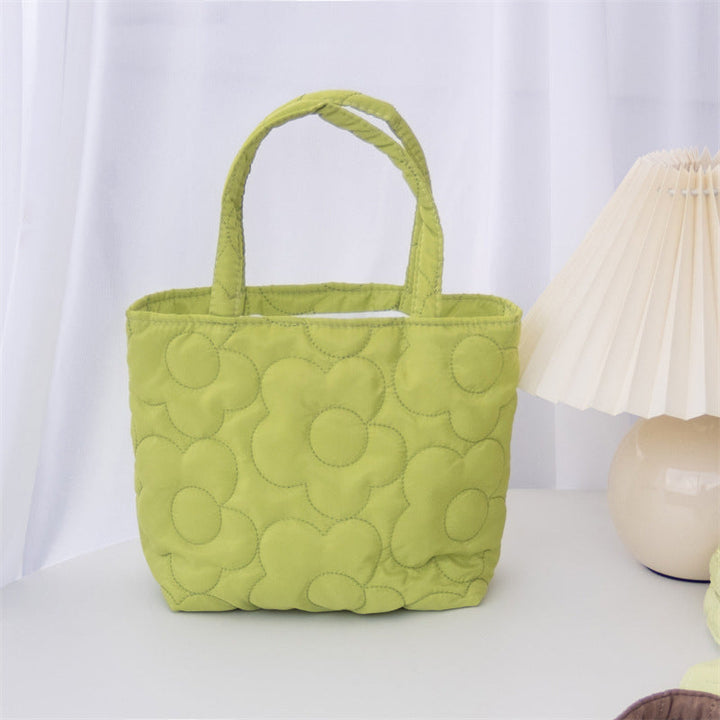Pastel Quilted Flower Mini Tote Bag