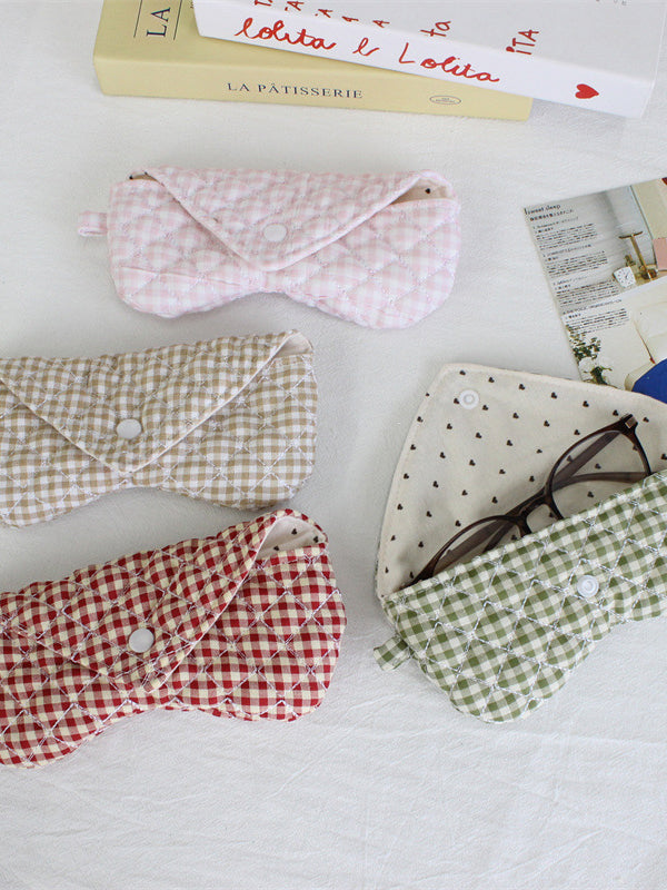 Quilted Gingham Glasses Case