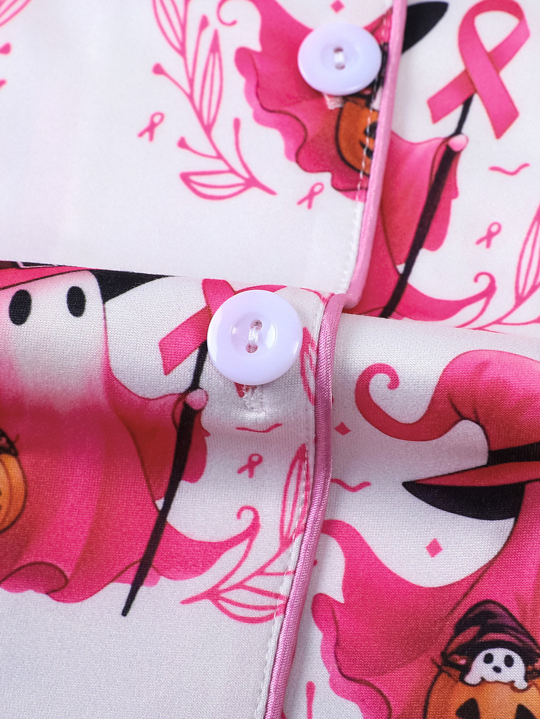 Pink Ribbon Ghost Pajama Set