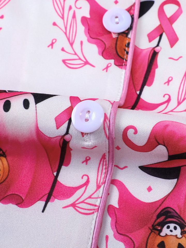 Pink Ribbon Ghost Pajama Set