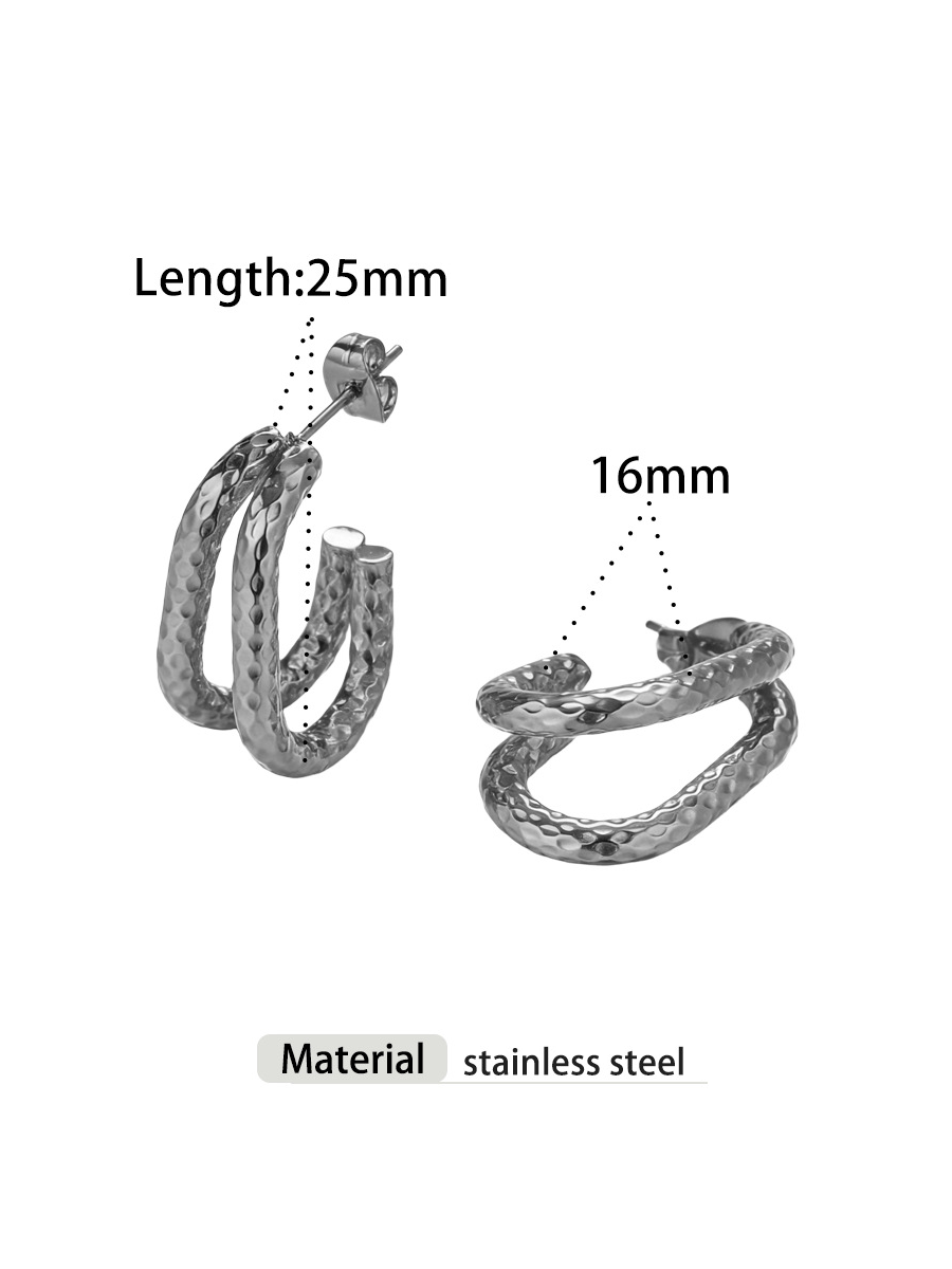 Textured Double Hoop Earrings