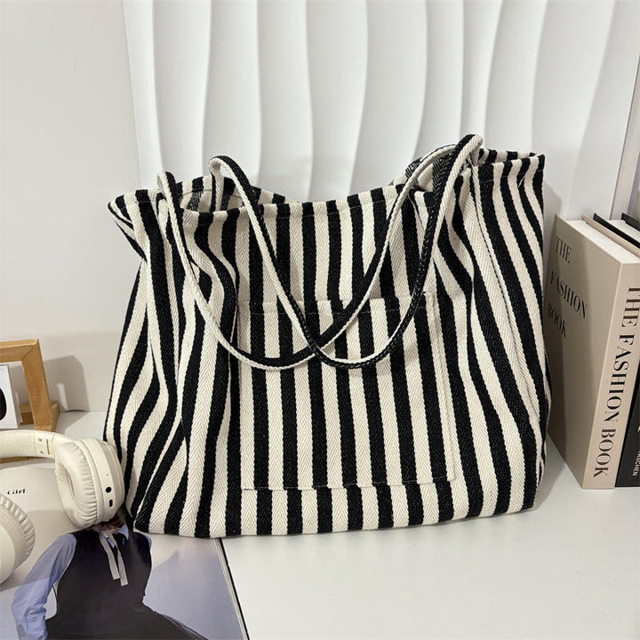 Slouchy Stripe Oversized Tote Bag