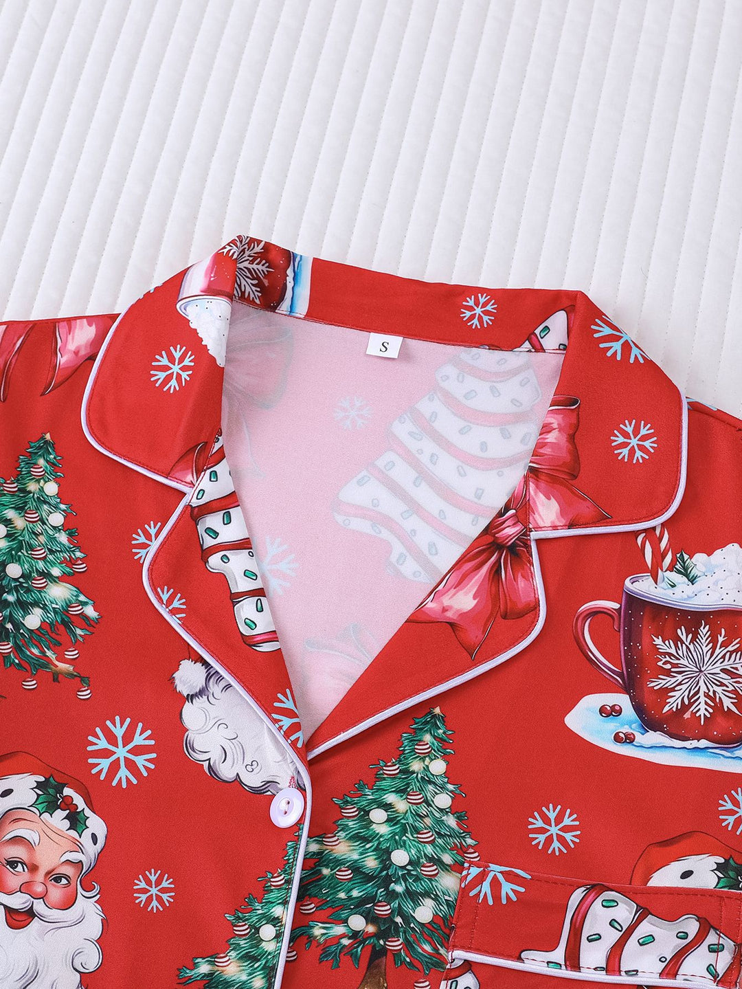 Vintage Christmas Santa Short Pajama Set