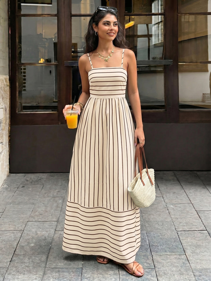 Striped Smocked Back Maxi Dress