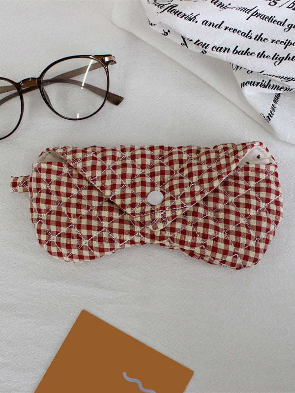 Quilted Gingham Glasses Case