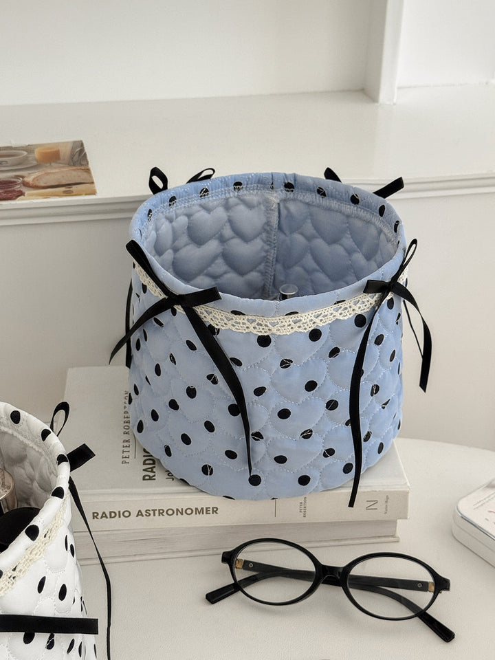Coquette Quilted Dot Storage Basket