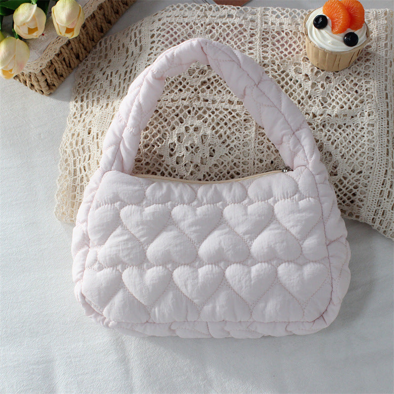 Quilted Heart Mini Tote Bag