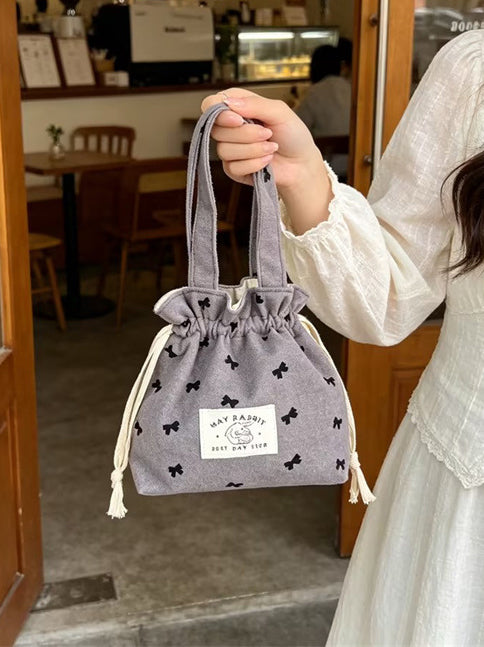 Floral Drawstring Handbag
