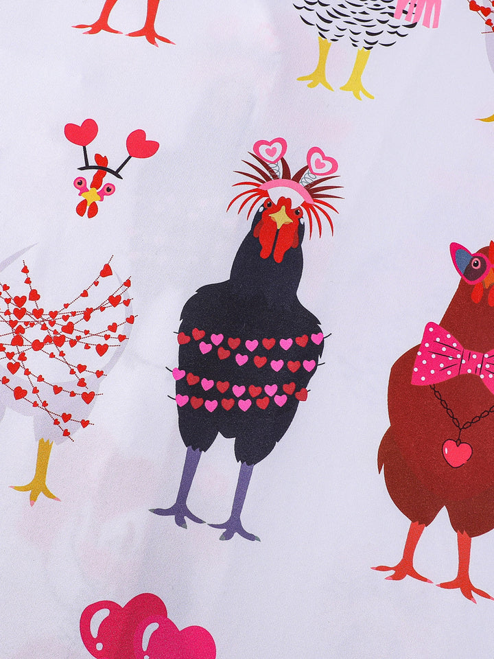 Cute Valentine Chicken Pajama Set