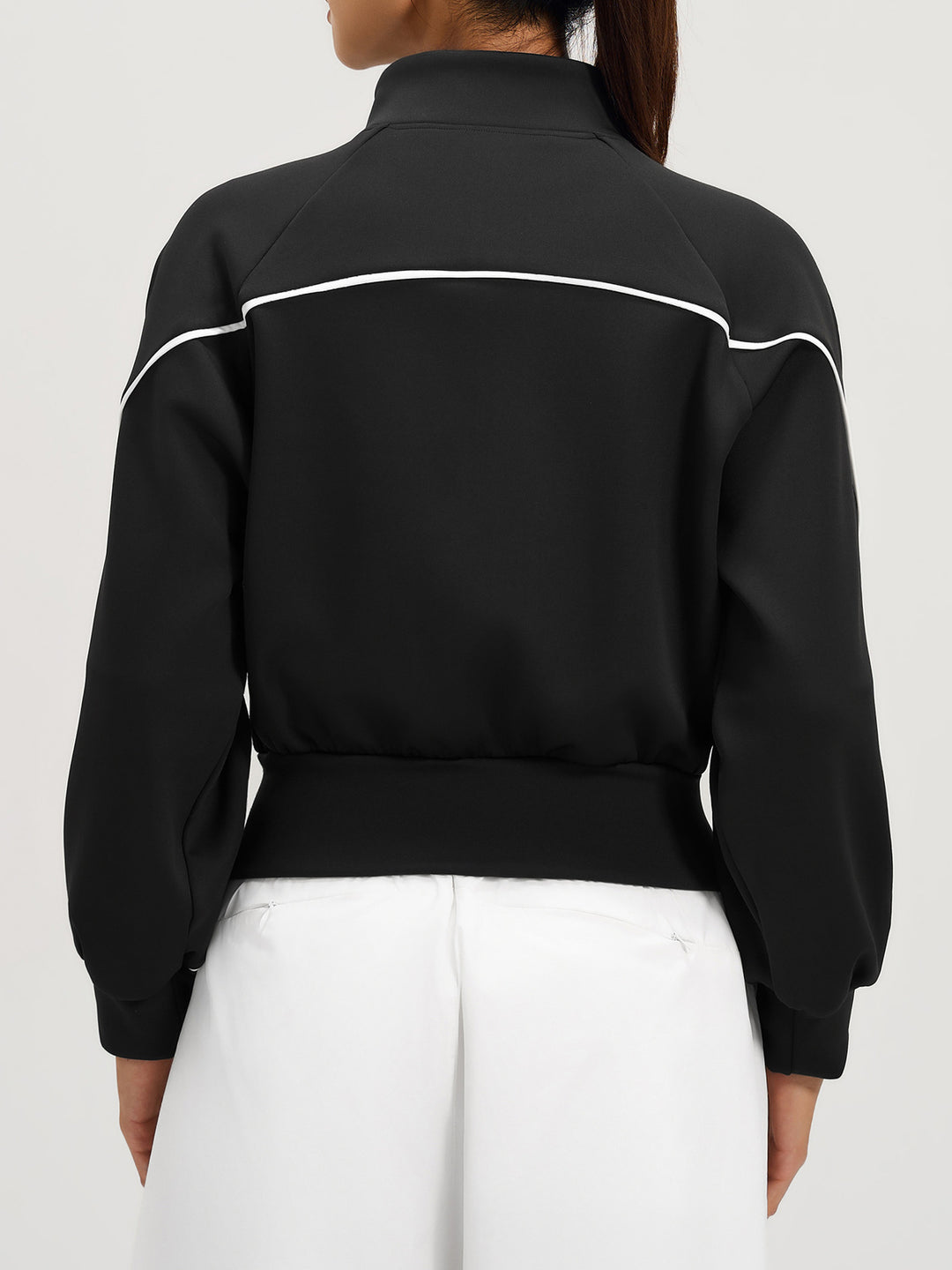 Piping Detail Fleece Lined Active Jacket