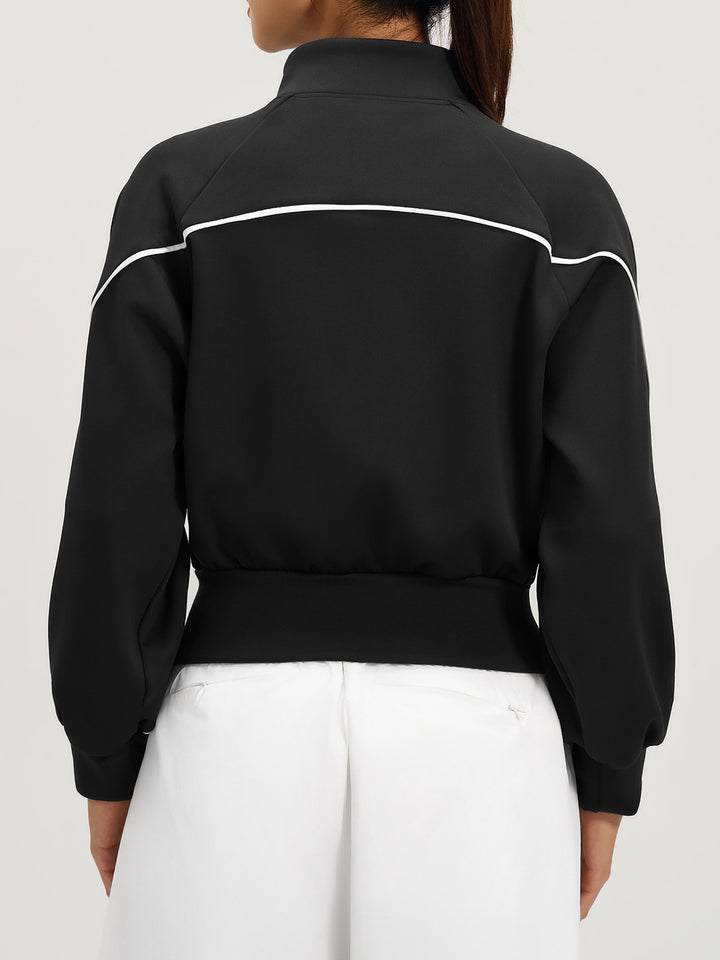 Piping Detail Fleece Lined Active Jacket