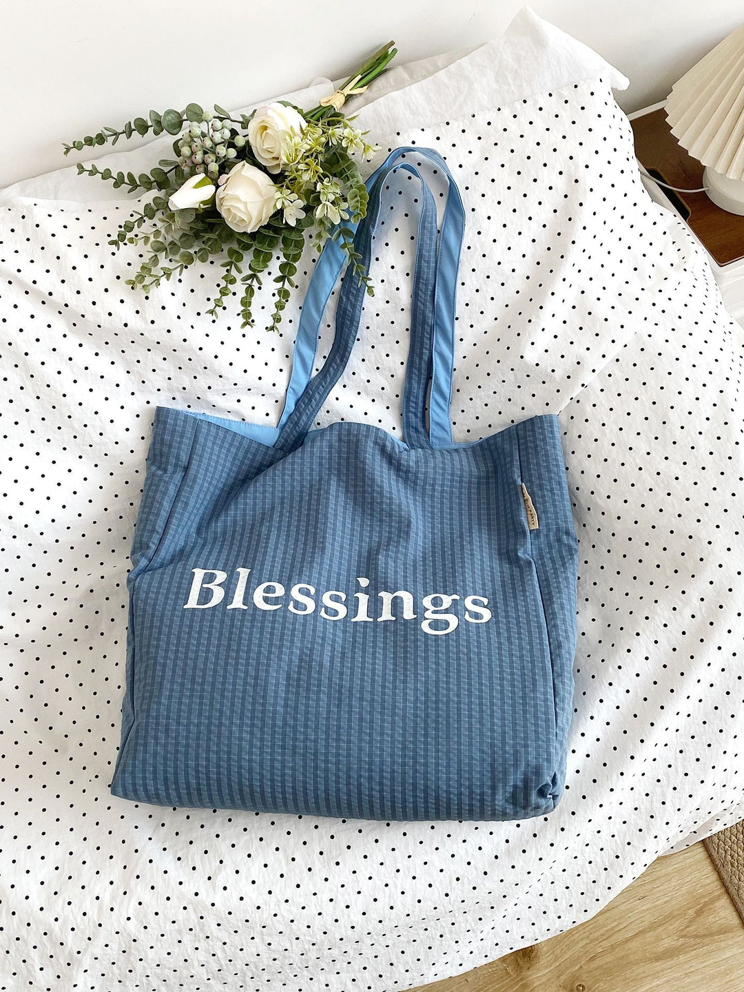 “Blessings” Reversible Stripe Everyday Carryall Tote