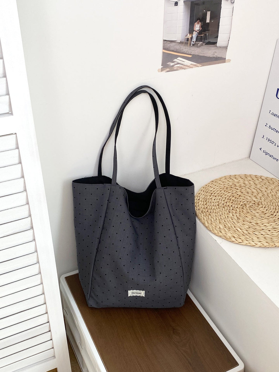 Reversible Polka Dot Everyday Tote Bag