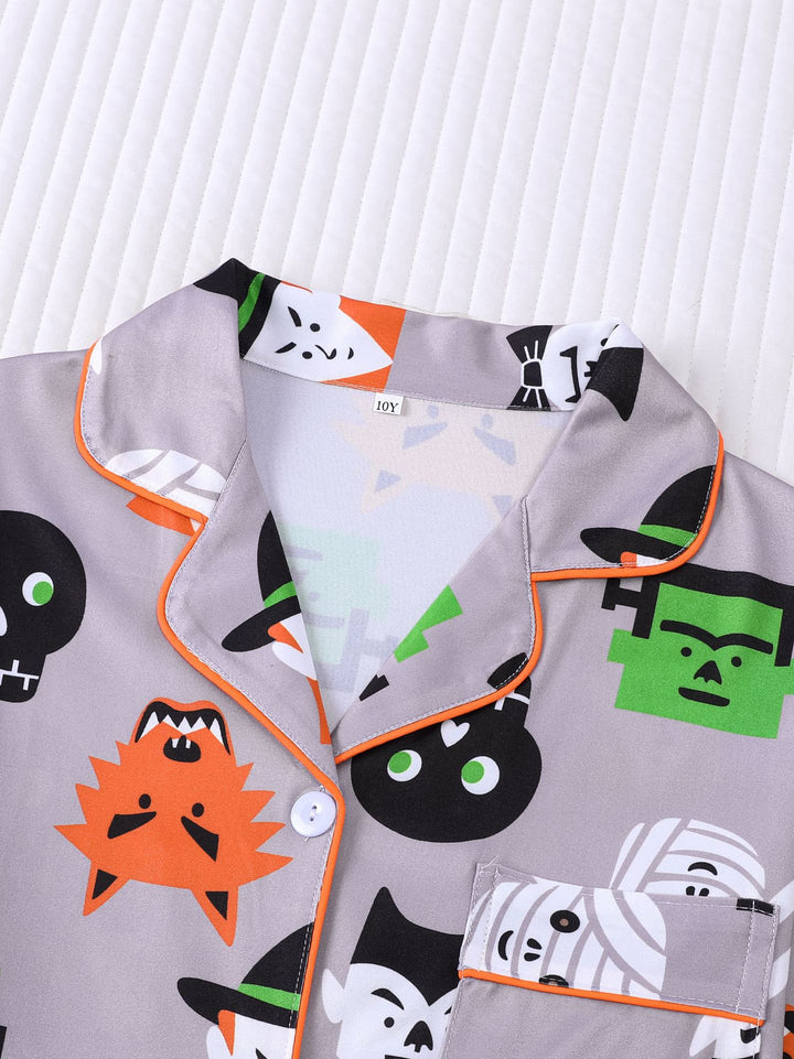Spooky Monster Kids Long Sleeve Pajama Set