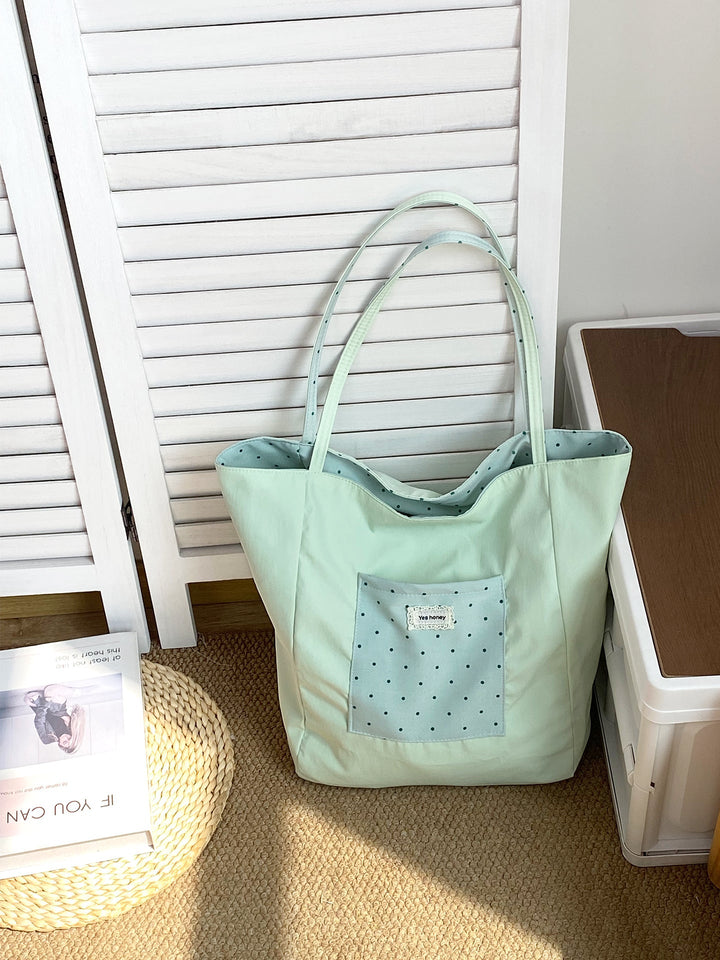 Reversible Polka Dot Everyday Tote Bag