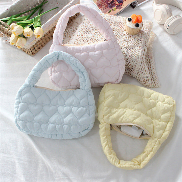 Quilted Heart Mini Tote Bag