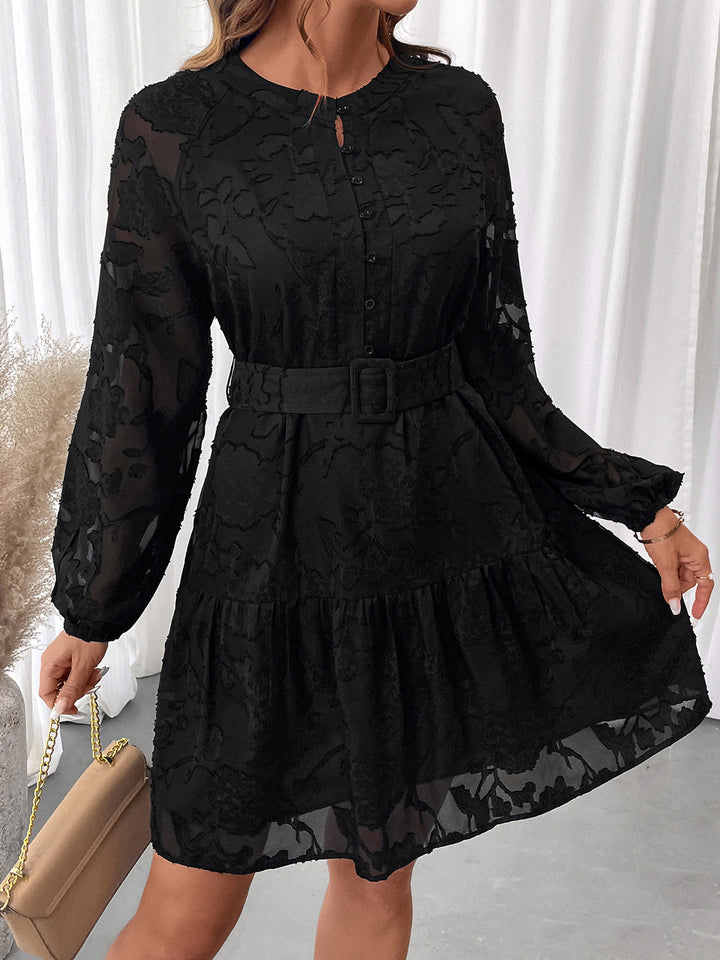 Floral Burnout Tiered Dress