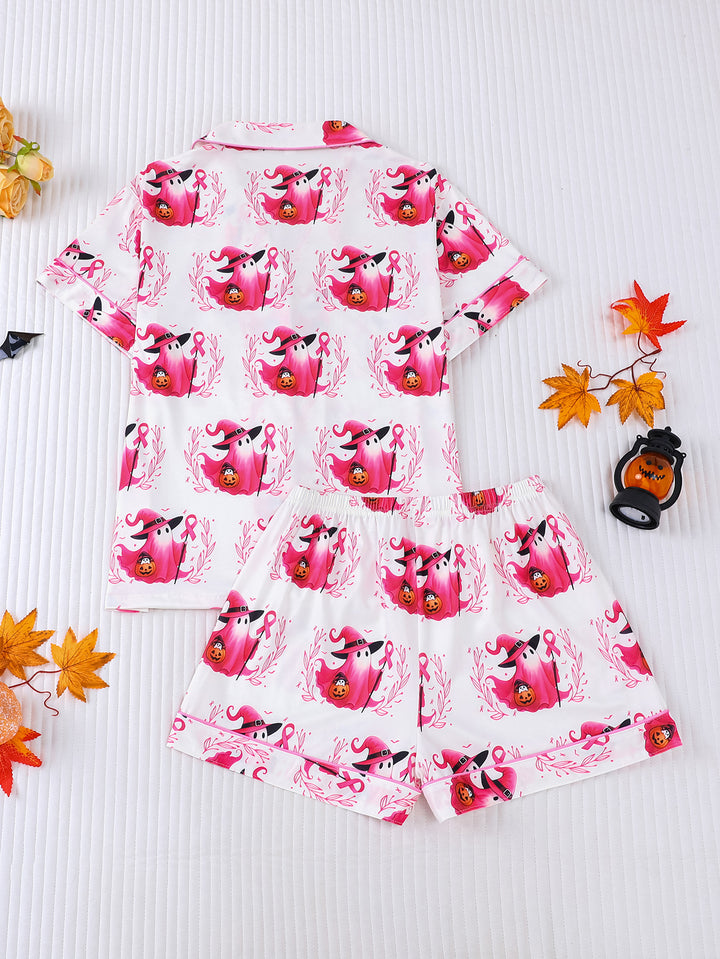 Pink Ribbon Ghost Pajama Set
