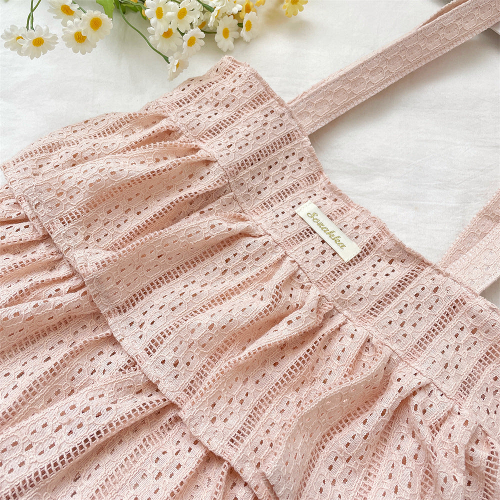 Ruffle Lace Tiered Tote Bag