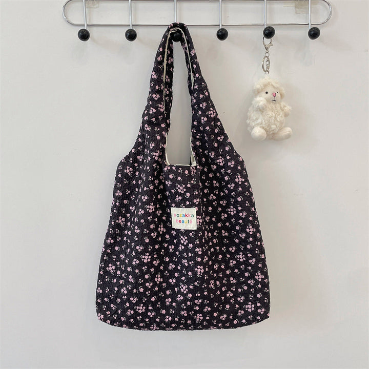 Textured Floral Tote Bag