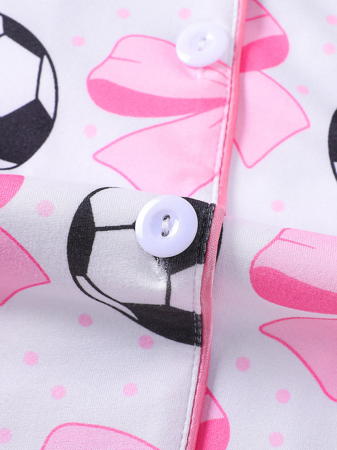 Pink Bow & Soccer Ball Pajama Set
