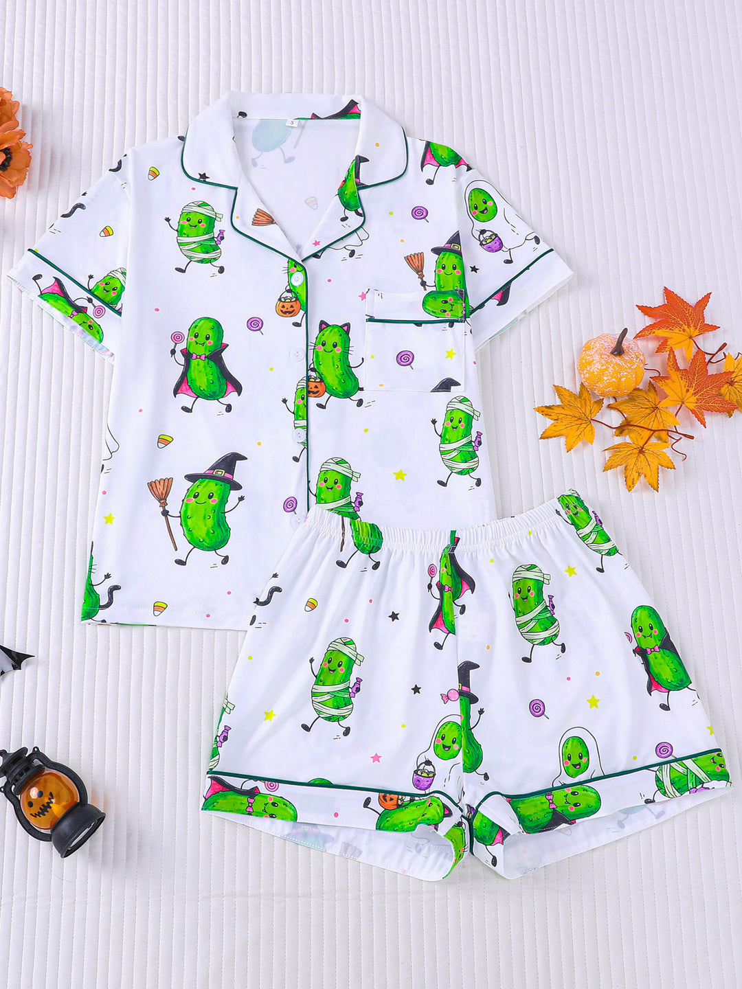 Spooky Pickles Halloween Pajama Set