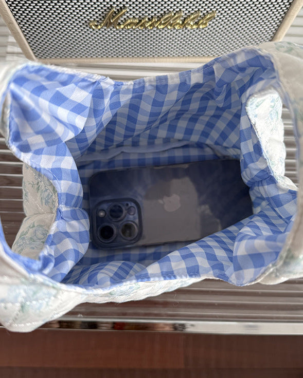 Patterned Quilted Mini Tote Bag