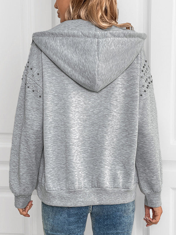 Sparkle Detail Zip up Hoodie