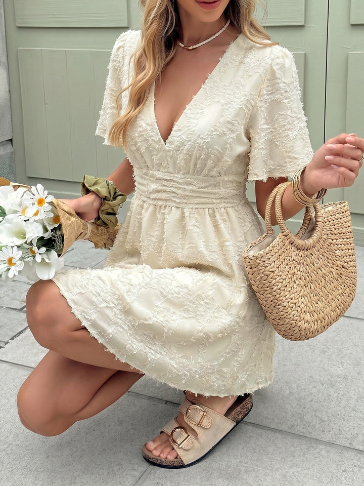 Coastal Lace Textured Mini Dress