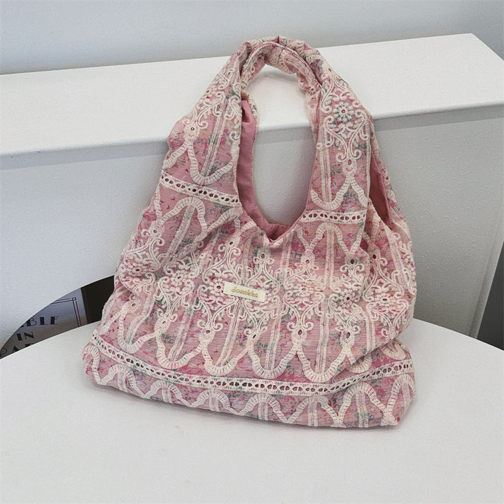 Lace Detail Slouchy Shoulder Bag
