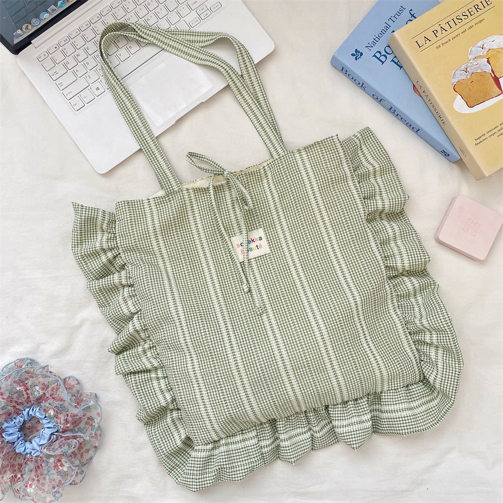 Patriotic Ruffle Gingham Tote Bag