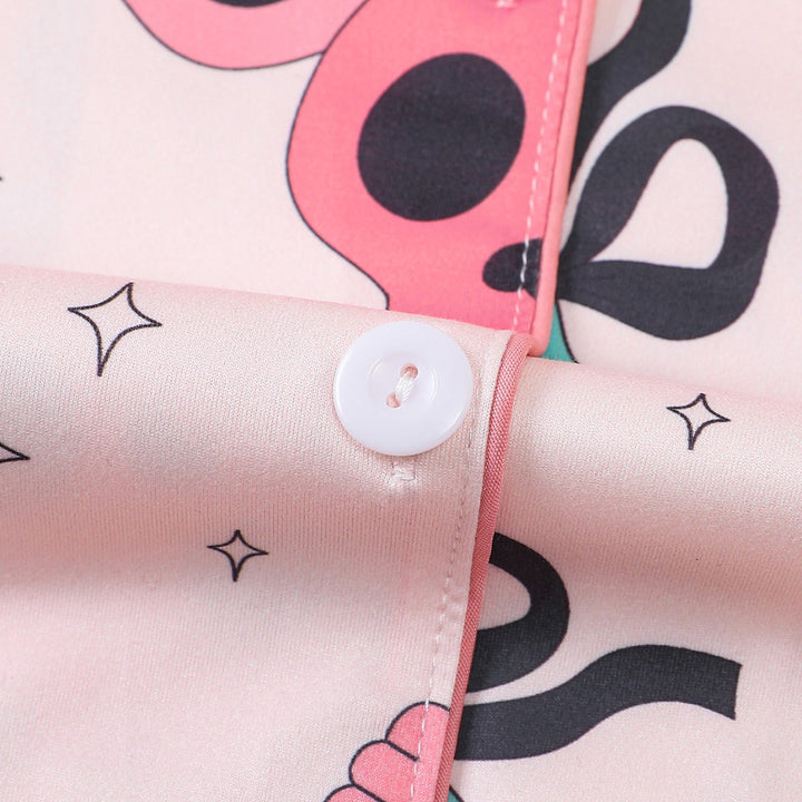 Pink Skull Cherry Print Pajama Set