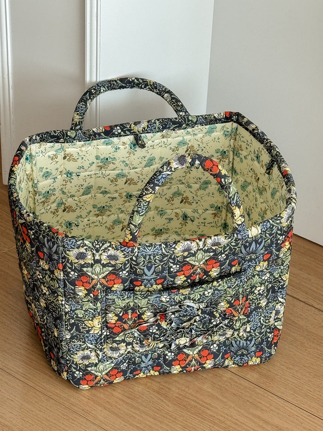 Quilted Floral Soft Side Storage Tote