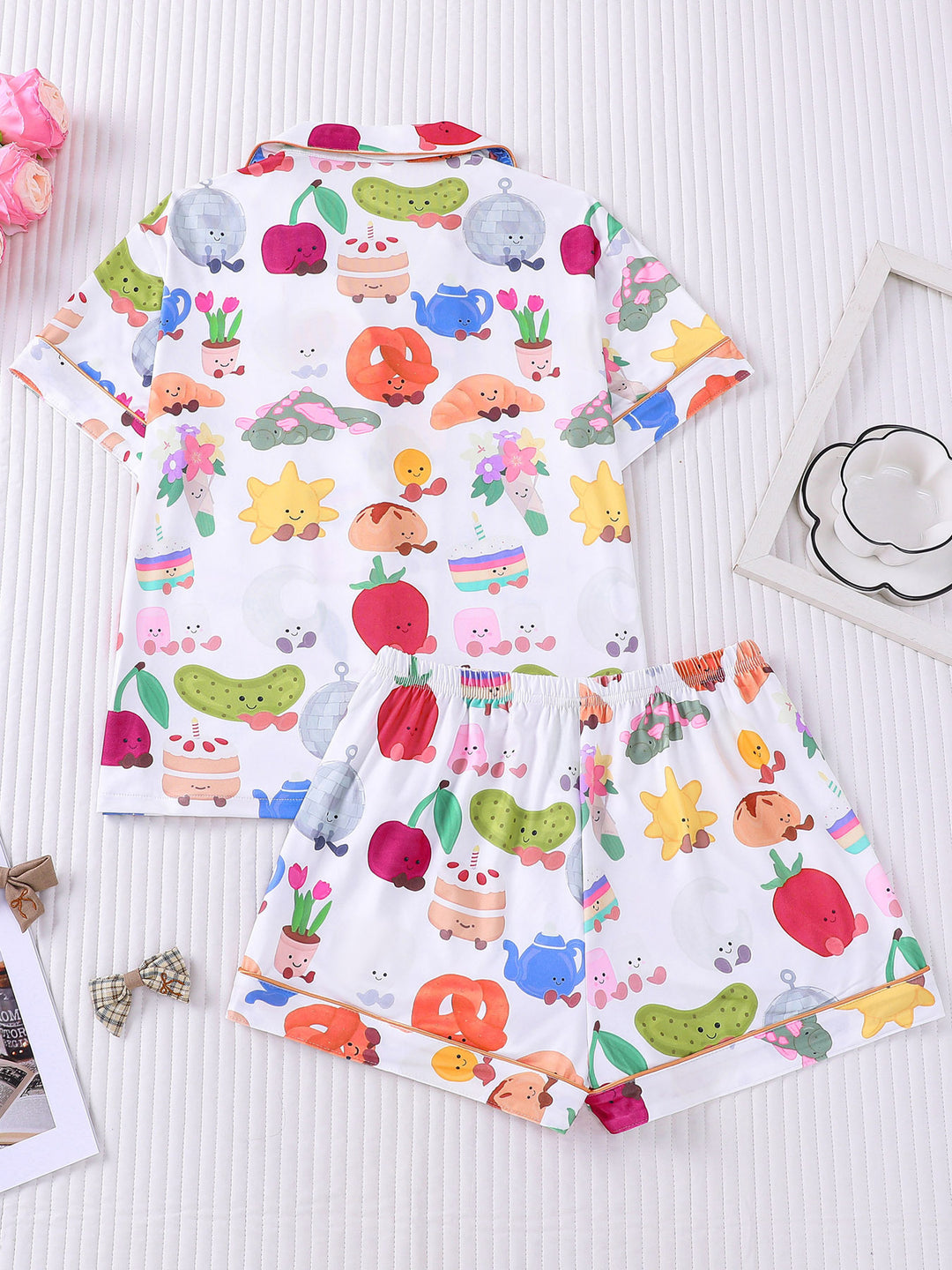 Whimsical Cute Food & Garden Pajama Set