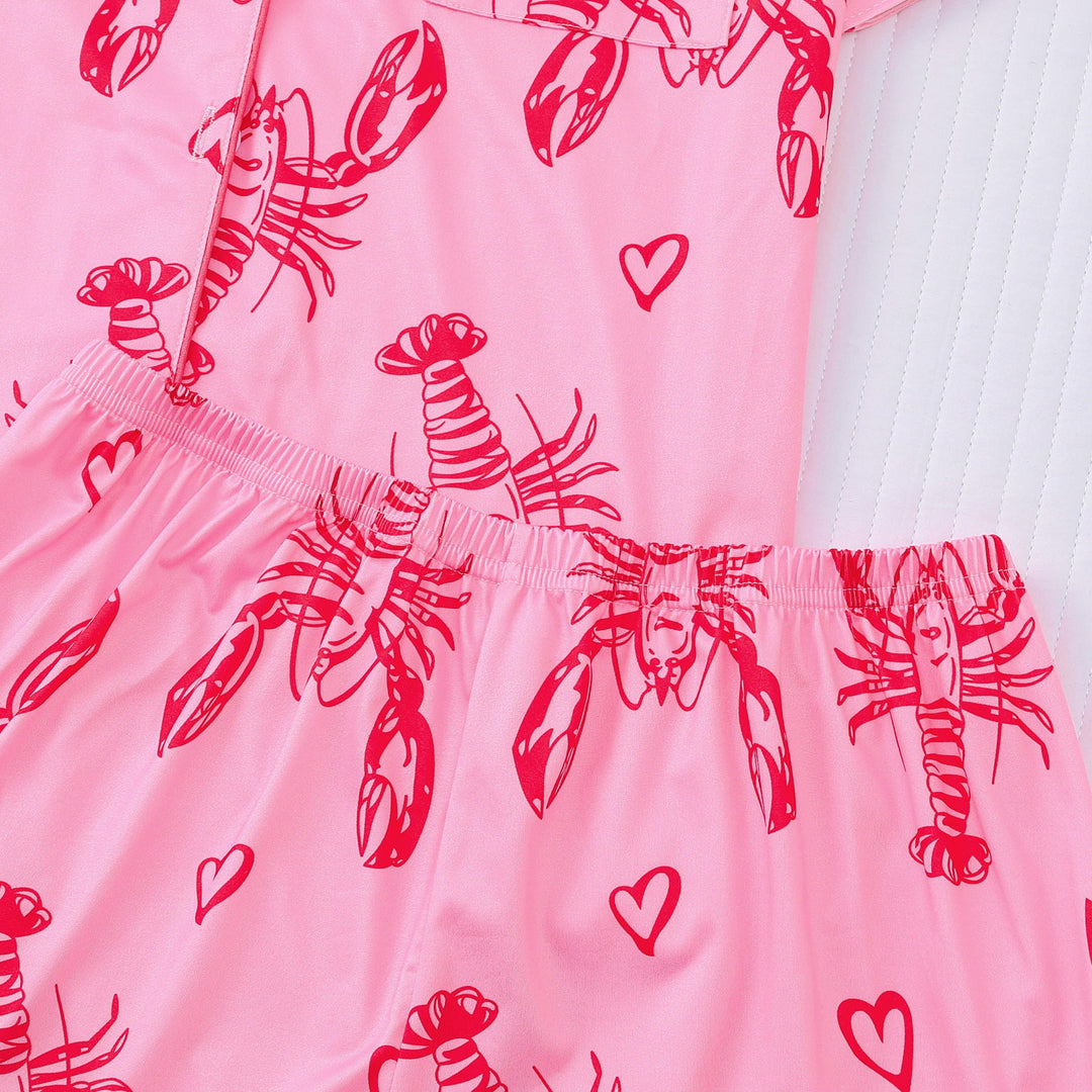 Lobster Heart Print Pajama Set