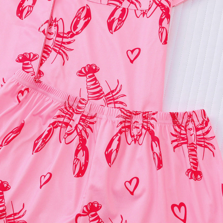 Lobster Heart Print Pajama Set