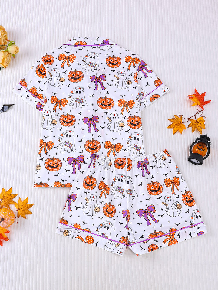 Boo Crew Nurse Halloween Short Pajama Set