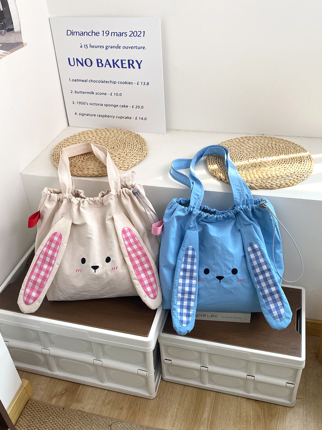Bunny Drawstring Tote Bag