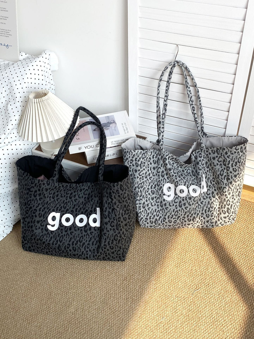 “Good” Graphic Shoulder Tote Bag