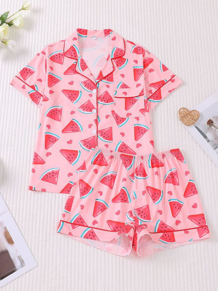 Watermelon Print Pajama Set