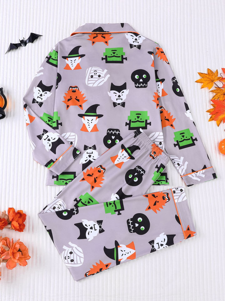 Spooky Monster Kids Long Sleeve Pajama Set