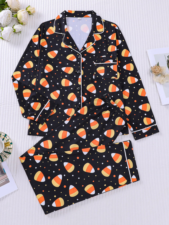 Candy Corn Long Sleeve Pajama Set