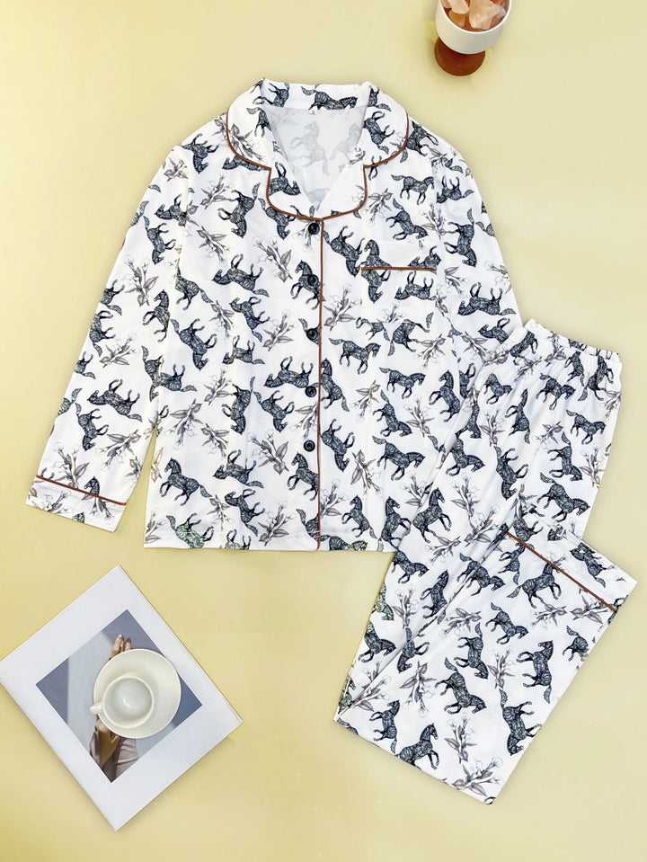 Equestrian Toile Long Sleeve Pajama Set